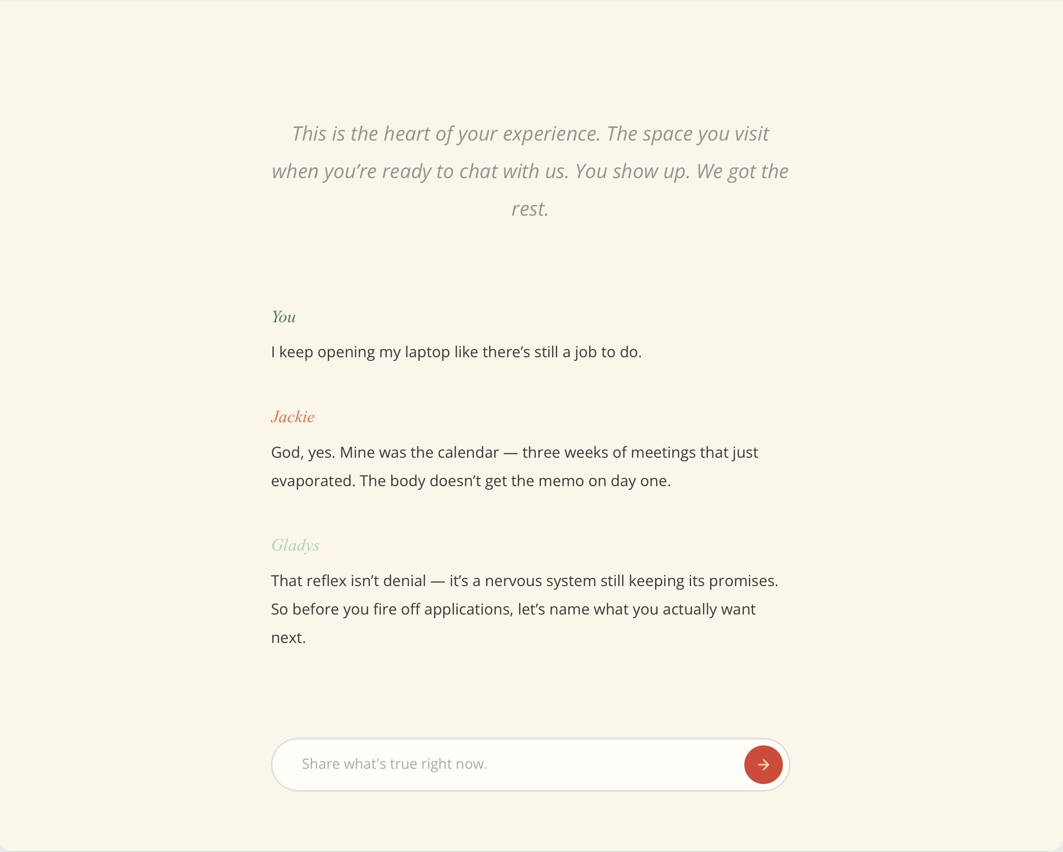 The Good Hello chat interface